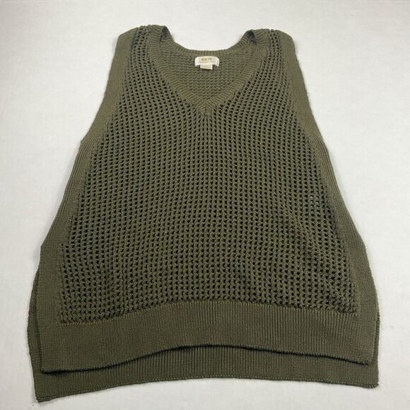 Maeve Anthropologie Sweater Tank Top M Coastal Green Knit Open Weave Boho Chic - Picture 1 of 11